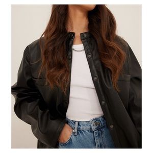 PU Leather Detail jacket